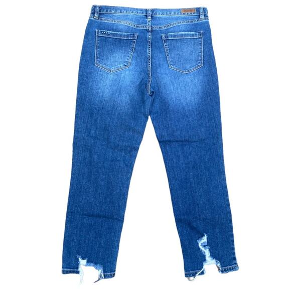 BLANK NYC High Rise Button Fly Destructed Hem Finish 5 Pocket Jeans Size 30 - Picture 4 of 8